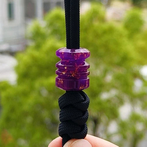 Resin Knife Lanyard Bead Paracord Necklace Pendant EDC Bracelet Bead DIY Purple 07FC0E-D4 - KOEEK