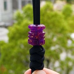 Resin Knife Lanyard Bead Paracord Necklace Pendant EDC Bracelet Bead DIY Purple 07FC0E-D4 - KOEEK