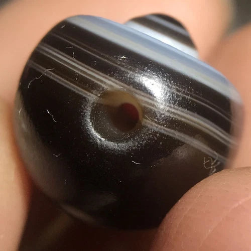 16mmTibetan Old Agate Eye Bead Carved One Eye Dzi Style High Polish Jewelry 07FC0E-D4 - KOEEK
