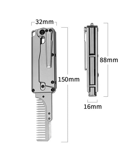 Titanium Alloy Pocket Folded Health Comb Combing Hair Outdoor EDC Multi Tools 07FC0E-D4 - KOEEK