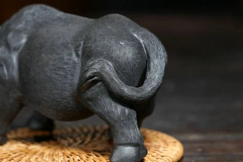 3" Chinese Yixing Zisha Tea Pet Handmade Boutique Ox Statue Home Decoration 07FC0E-D4 - KOEEK