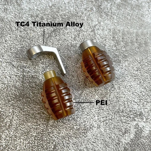 EDC Titanium + Ultem PEI Parachute Cord Knife Bead Pendant Lanyard DIY Keychain 07FC0E-D4 - KOEEK
