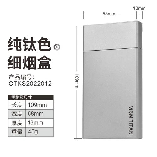 Titanium Cigarette Box Smoker Portable The Pack Metal Protective Case 07FC0E-D4 - KOEEK