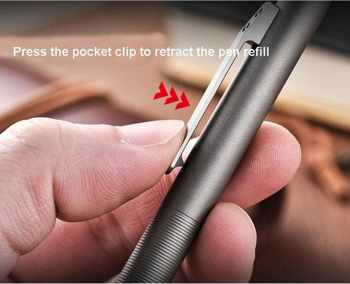 Titanium Alloy Pocket Signature Office Ball Pen Portable Outdoor Record EDC Pen 07FC0E-D4 - KOEEK