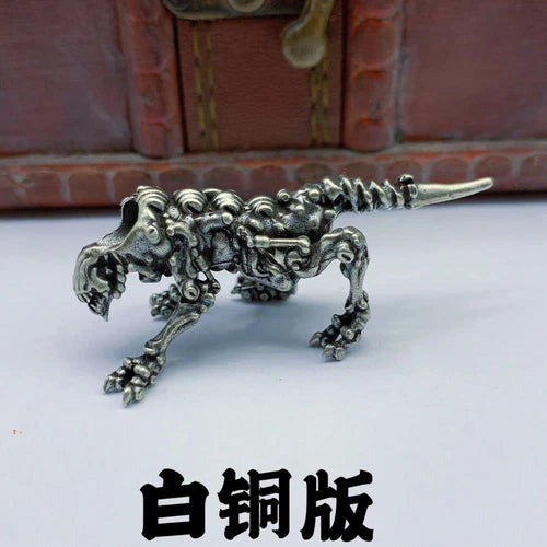 Three-headed Wolf Brass Bead Knife Lanyard Pendant EDC DIY Accessories 07FC0E-D4 - KOEEK