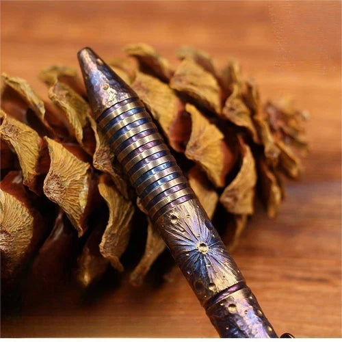 Handmade Titanium Bolt Action Ballpoint Pen EDC Signing Writing Pocket Pen Gift 07FC0E-D4 - KOEEK