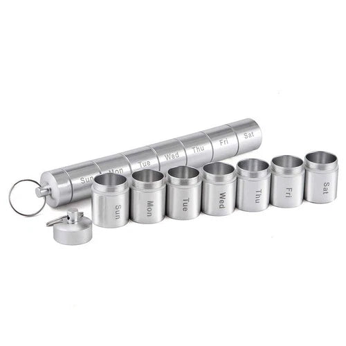 EDC Aluminum Alloy Sealed Waterproof Warehouse can Be Split Into 7-day 07FC0E-D4 - KOEEK