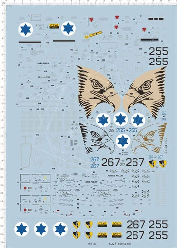 Super Detail Up 1/32 Scale F-15I Ra'am 1561B Model Kit Water Slide Decal 21x29cm 07FC0E-D4 - KOEEK