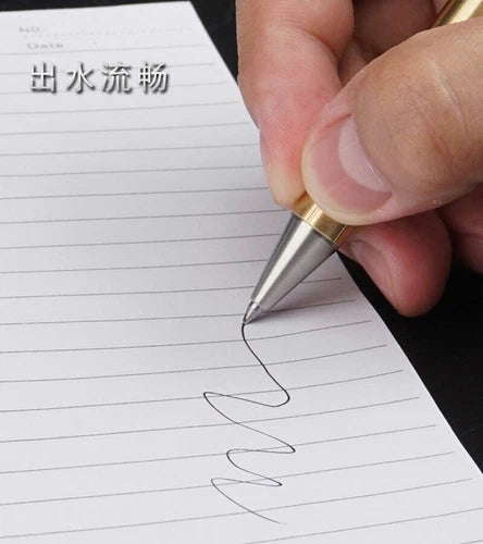 Brass+Stainless Steel Pocket Ball Pen Ballpoint Pen Office Signature Outdoor EDC 07FC0E-D4 - KOEEK