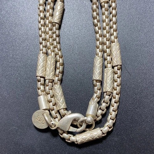 Antique Old Silver Necklace Vintage Chinese Craft Artwork silver-plated Chain 07FC0E-D4 - KOEEK