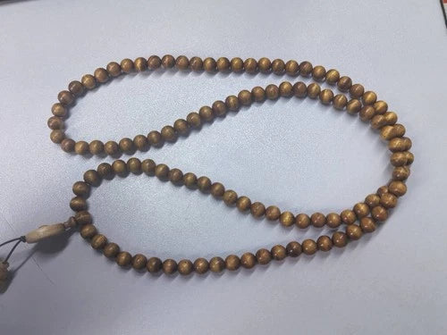 Gold Phoebe Nanmu 108 Beads Bracelet Water Grain 8mm Prayer Beads 07FC0E-D4 - KOEEK