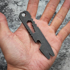 EDC Stainless Steel Pocket Multi Tools Pry Bar Crowbar Wrench Opener Keychain 07FC0E-D4 - KOEEK