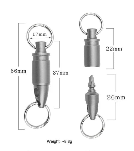 Titanium Insert Buckle Gimbal Ring Portable Double Keychain Tool Pendant EDC 07FC0E-D4 - KOEEK