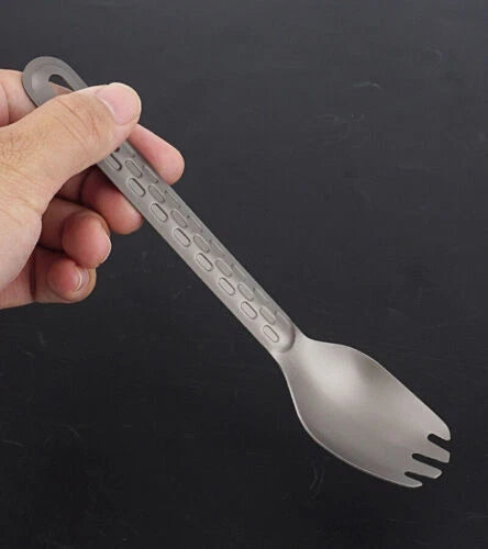 Titanium Spoon / Spork Tableware Outdoor Travel Portable Small Kitchen EDC Tools 07FC0E-D4 - KOEEK