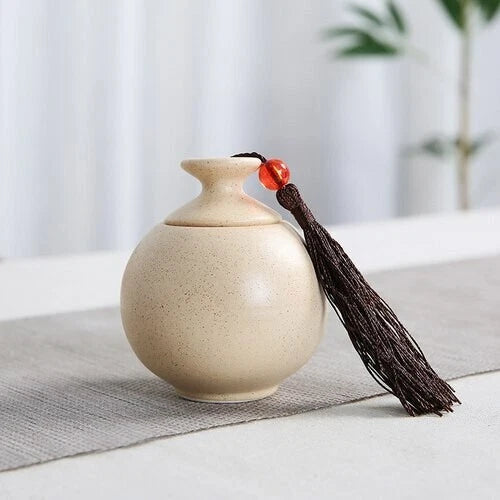 Portable Sealed Porcelain Caddy Spice Ceramics Jar Oolong Tea Candy Storage Tank 07FC0E-D4 - KOEEK