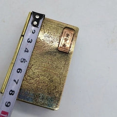 Vintage Brass Tobacco Box Landscape Relief Pure Copper Ink Cartridge Pipe Case 07FC0E-D4 - KOEEK