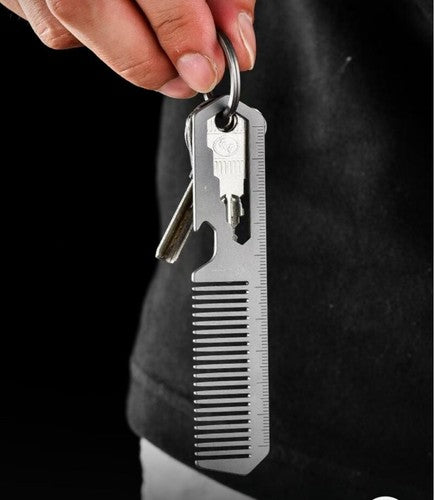 Titanium Hair Beared Comb Anti Static Pocket Multi Tool Bottle Opener Wrench EDC 07FC0E-D4 - KOEEK