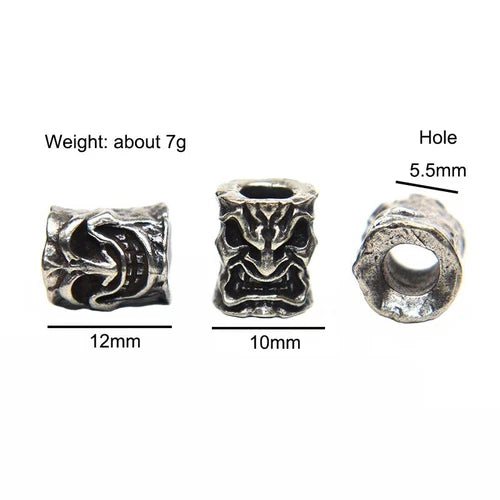Facial Expressions Smile Angry Sad Face Brass Paracord Bead Lanyard Pendant DIY 07FC0E-D4 - KOEEK