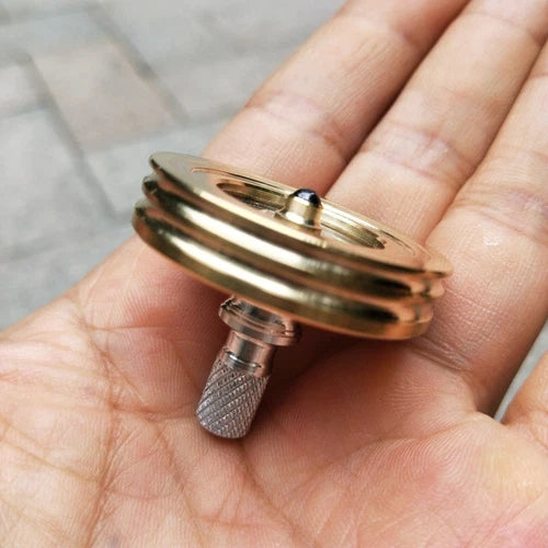High Performance Spinning Top Brass Aluminum Desktop Fidget Gyroscope Gyro Toy 07FC0E-D4 - KOEEK