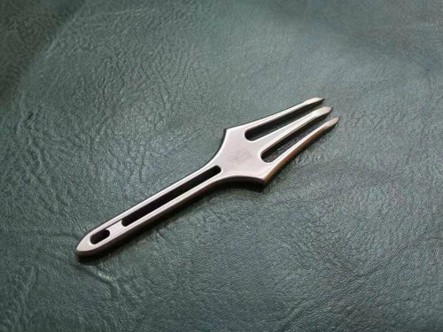 Titanium Alloy Fork Small Harpoon Crowbar Pry Bar keychain EDC Tool Pendant Gift 07FC0E-D4 - KOEEK