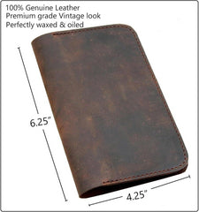 new HERTE Leather Journal Cover for Field Notes, Small Pocket Size Notebook Brown HERTE - KOEEK