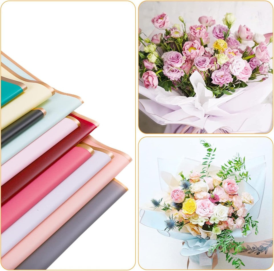 new FUSHENMU 20 Sheets Flower Wrapping Paper Bouquet Mixed Color FUSHENMU - KOEEK