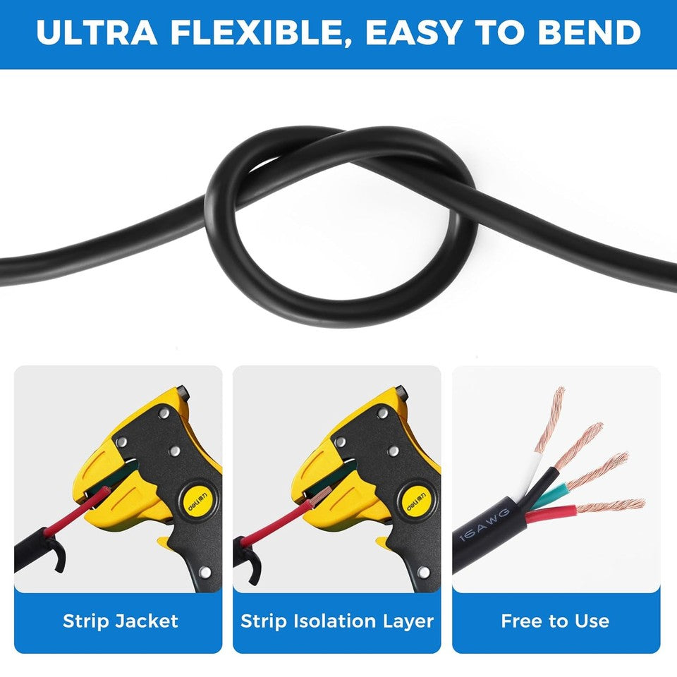 new 22 Gauge Wire 3 Conductor Electrical Wire, UL2464 22 AWG 50FT, 22AWG-3C 07FC0E-D4 - KOEEK