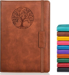 new Lined Journal Notebook for Women Men,256 Pages A5 Hardcover Leather A5, Brown 07FC0E-D4 - KOEEK