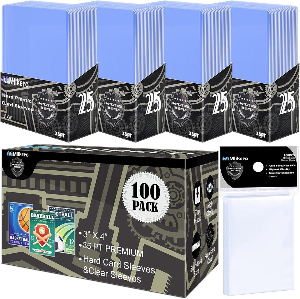new 200 Card Sleeves Hard Plastic, 100 Sleeves+100 Clear Sleeves, 07FC0E-D4 - KOEEK