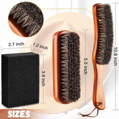 new 4 Pcs Horsehair Felt Hat Brush Kit with Cleaning Sponge Cowboy Clean Brown 07FC0E-D4 - KOEEK