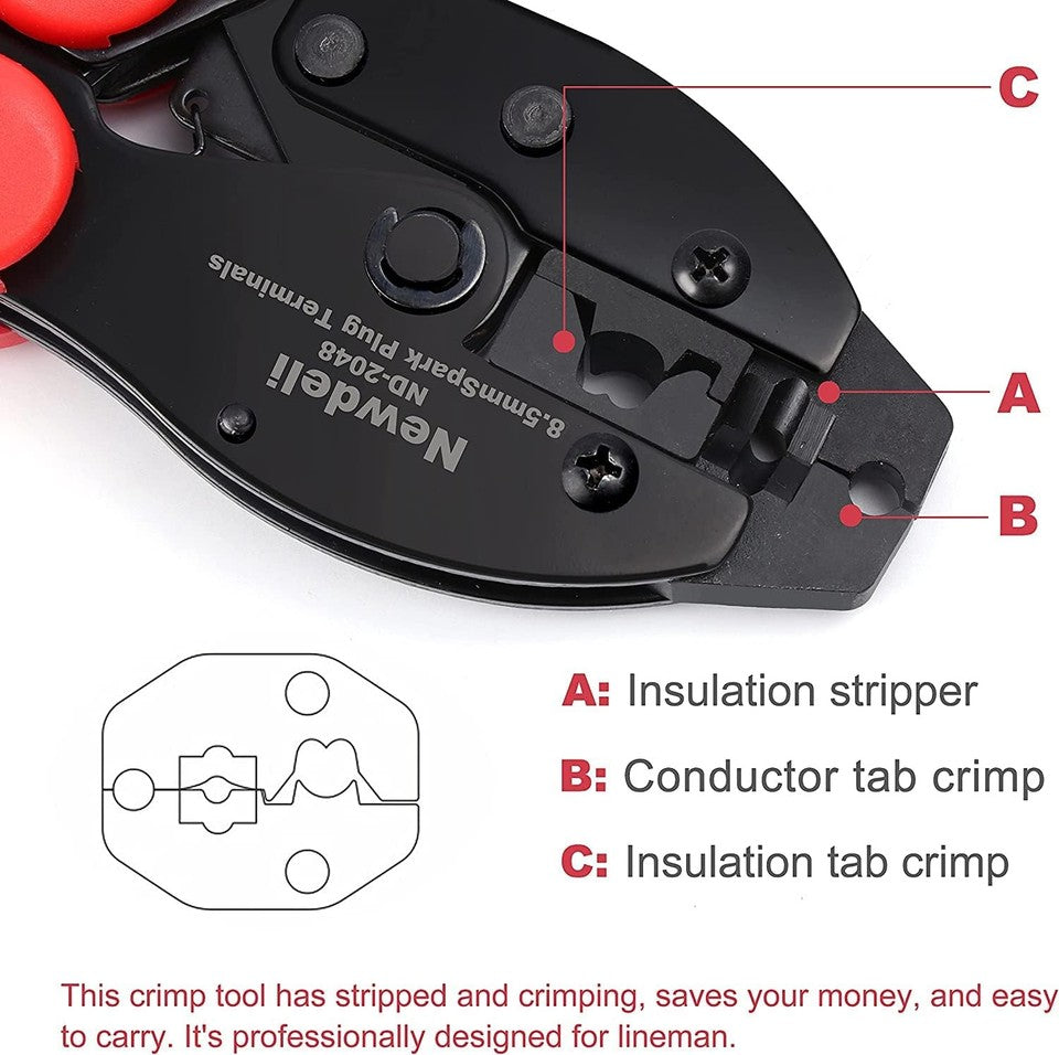 new Ratchet Spark Plug Wire Crimper Set, deli 25Pcs Red, Blue, Black 07FC0E-D4 - KOEEK