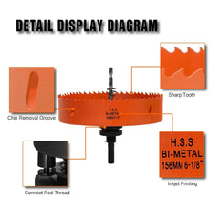 new 6-1/8 Hole Saw for Recessed Lights Can Lights, 6 inch, Orange 07FC0E-D4 - KOEEK