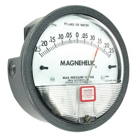 ny Dwyer Instruments 2300-0 Dwyer Magnehelic Pressure Gauge,0.25In Til 0 Til 0.25In