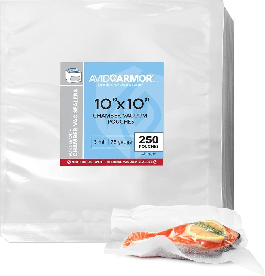 new Avid Armor Chamber Vacuum Sealer Bags – Heavy Duty, 10x10, Clear - 250 AVID ARMOR - KOEEK