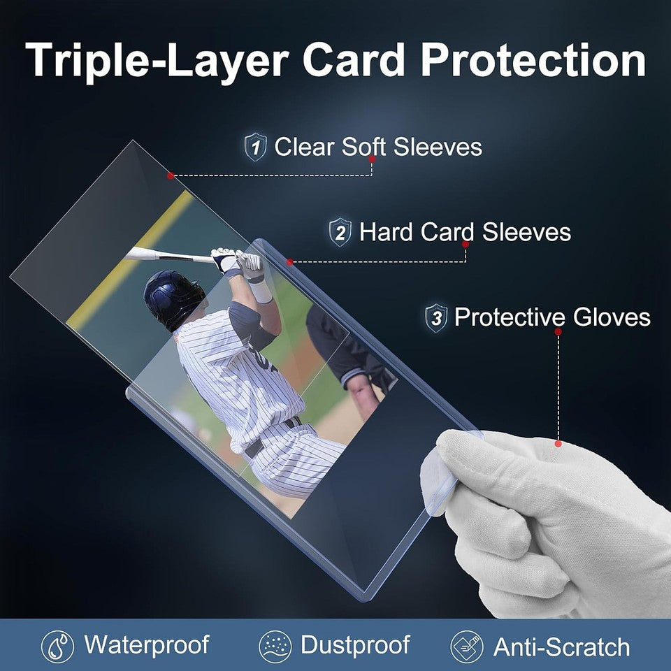 new 200 Card Sleeves Hard Plastic, 100 Sleeves+100 Clear Sleeves, 07FC0E-D4 - KOEEK