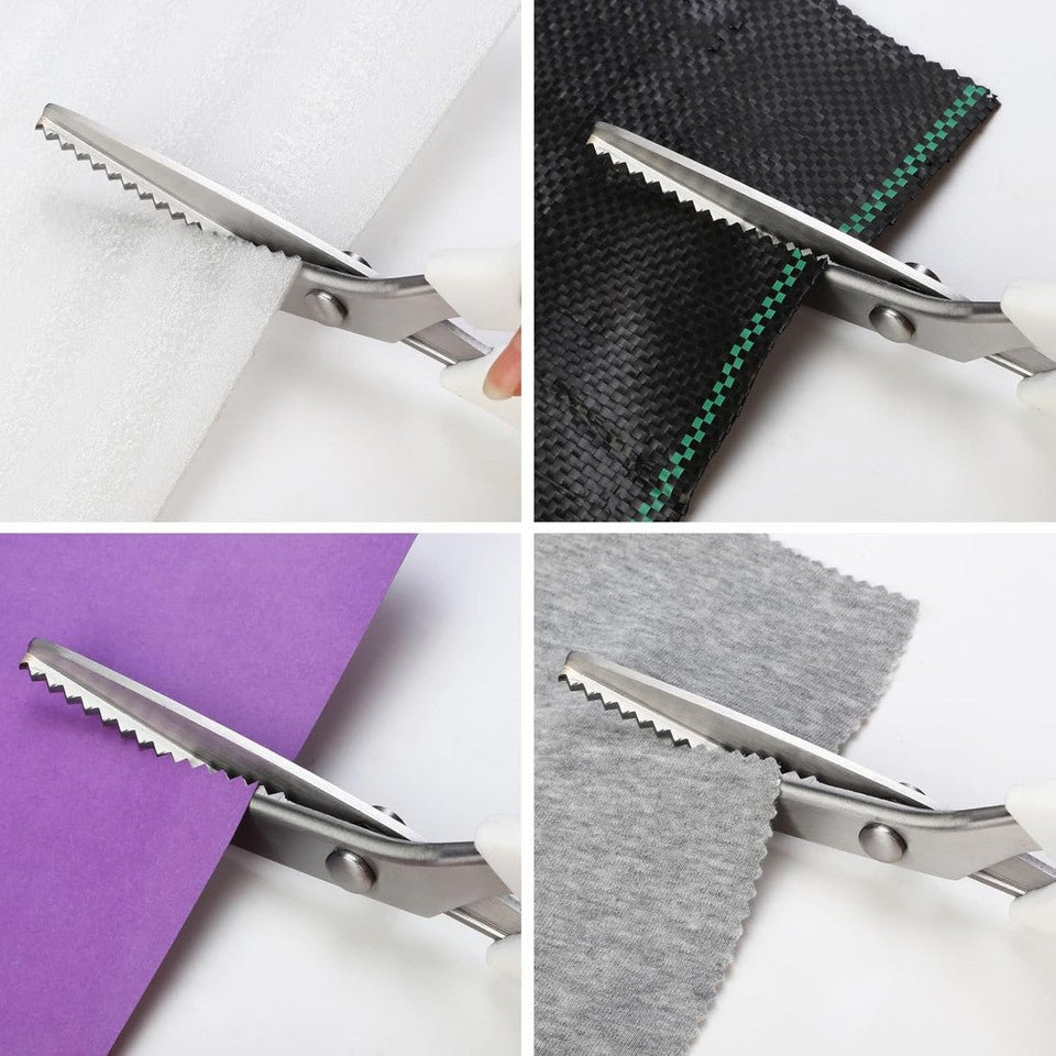 used Pinking Shears，9” Zig Zag Scissors for Fabric，Pinking Shears Green