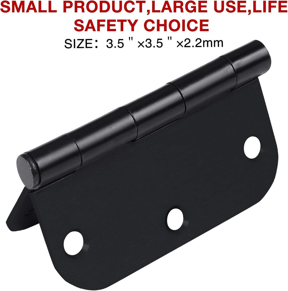 new 3 Pack Interior Matte Black Door Hinges 3 Pack-no squeak, Black-Rounded 07FC0E-D4 - KOEEK