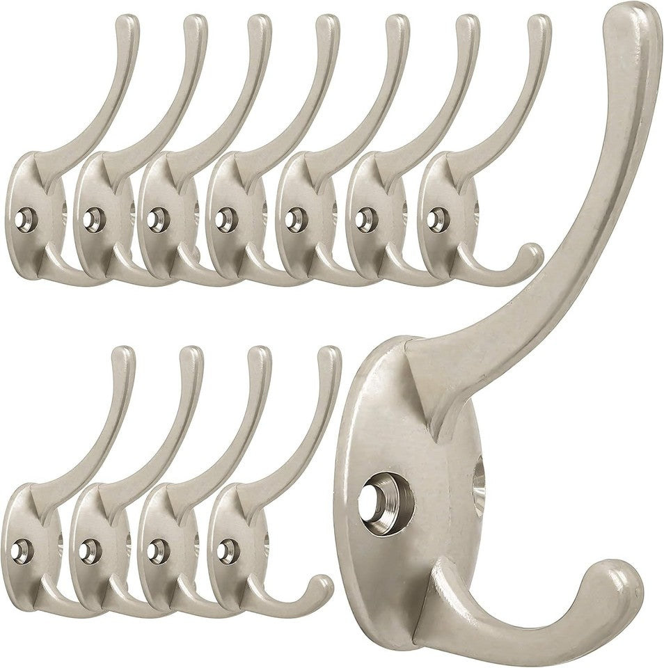 new IBosins 12 Pack Silver Coat Hooks Wall Mounted with 24 Screws Retro IBOSINS - KOEEK