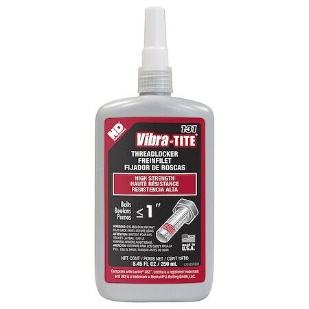 new Vibra-Tite 13125 Threadlocker, Vibra-Tite 131, Red, High Strength, Liquid, 250 koeek - KOEEK