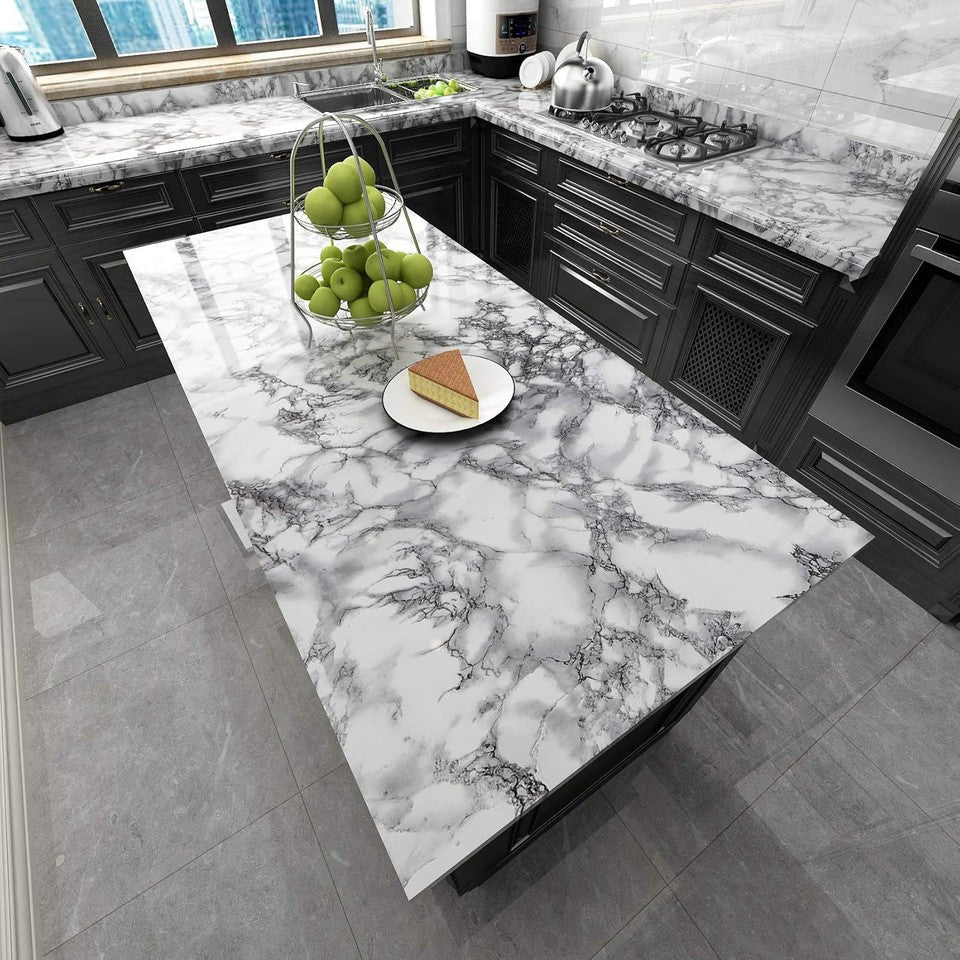 new Livelynine Marble Wall Paper 15.8x394 Kitchen Inch, Granite Gray LIVELYNINE - KOEEK