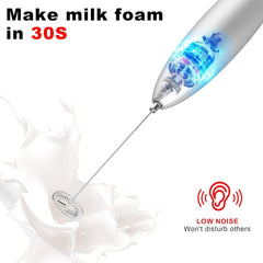 new Milk Frother, Frother for Coffee, Upgraded Titanium Motor Handheld Sliver 07FC0E-D4 - KOEEK
