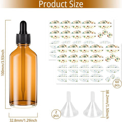 new CycleMore 1oz Amber Glass Dropper Bottles 48 Pack 1 Oz-48 Pack, CYCLEMORE - KOEEK