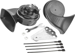 new Universal Car Horn Upgrade Kit, 12V High/Low Dual Tone Snail Horn, Loud Black 07FC0E-D4 - KOEEK