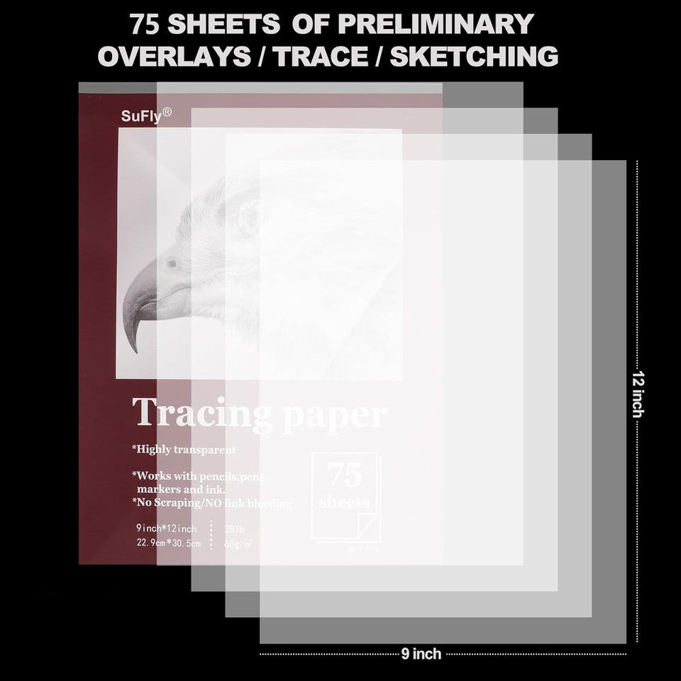 new Tracing Paper for Drawing, 9 X 12'' 9-x-12-inch:1 Pack, white