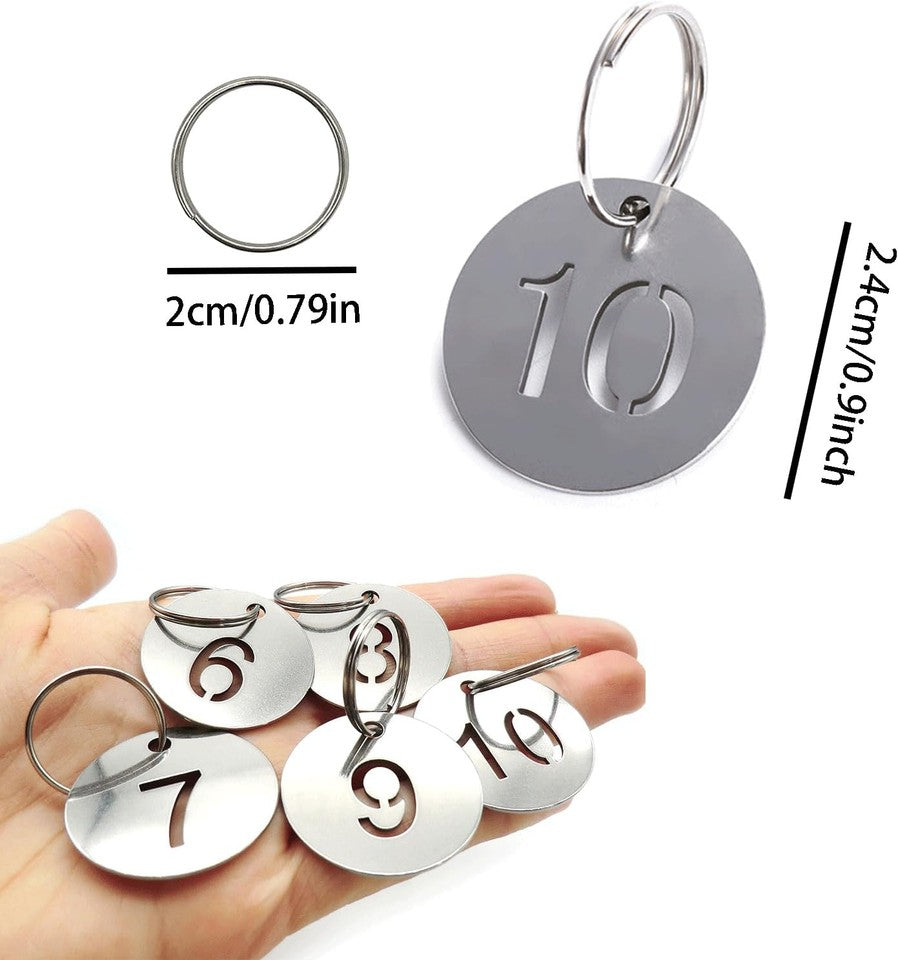 new 1-30 Key Tags with Labels Stainless Steel Numbered 0.9*0.27 inches, Silver 07FC0E-D4 - KOEEK
