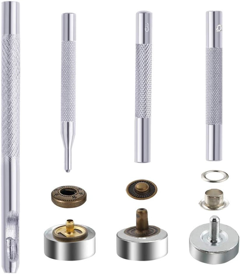 new Caydo 400 Set 4 Style Snap Fasteners Kit Gold, Silver, Bronze, Gunmetal