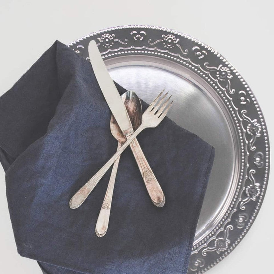 new 13-Inch Charger Plates, 6Pcs Dinner Plate Chargers Round 6Pcs, Floral-Silver 07FC0E-D4 - KOEEK