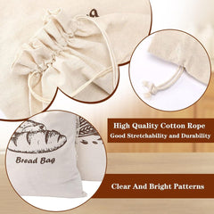 new Augshy Bread Bag, 2 Pieces Linen Bags for One Size, Large, Green AUGSHY - KOEEK
