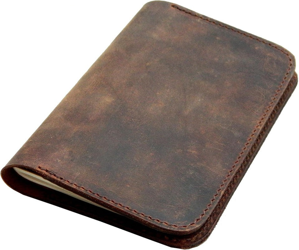 new HERTE Leather Journal Cover for Field Notes, Small Pocket Size Notebook Brown HERTE - KOEEK