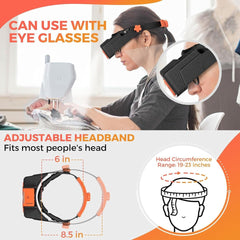 new Headband Magnifier with Light, Rechargeable Magnifying Glasses for Orange 07FC0E-D4 - KOEEK